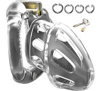 TRQOYTU Gabbia Per Pene In Plastica 2 Colori Gabbia Di Castità Per Uomo 2 Misure Con 4 Anelli Per Cazzi Aperti Bondage Estremo Gabbia Per Cazzi BDSM Astinenza Fetish Cintura Di Castità Uomo