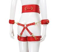 TRQOYTU Giocattoli BDSM Polsini Per Cosce E Mani Restrizioni In Pelle Sessuale Restrizioni Bondage Set Manette SM Set Restrizioni Per Letto Restrizioni Per Caviglie Manette BDSM Restrizioni Erotiche