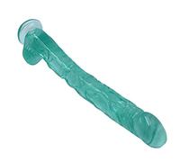 TRQOYTU Giocattolo Erotico Per Coppie Fallo Vene Vere Lunghe E Sottili Con Testicoli E Base A Ventosa Oversize Un Fantastico Giocattolo Sessuale Per Donne Coppia, 42 X 5 Cm, Verde