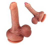 TRQOYTU Il Dildo Realistico Con Testicoli Completi E Prepuzio Flessibile È Pensato Per Offrire A Uomini E Donne Un'esperienza Di Piacere Realistica E Soddisfare Le Loro Esigenze Come Sex Toy Per Le