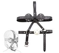 TRQOYTU Imbracatura Per La Testa Bondage Con Bavaglio Per Bocca E Maschera Per Gli Occhi Imbracatura Per La Testa In Pelle Benda Per Occhi In PVC Gag Per Bocca BDSM Di Ritenuta Per Schiavi Giocattolo