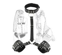 TRQOYTU Manette Bondage Collari Restrizioni In Pelle Manette Collare Set Manette SM Collare Erotico Letto Sessuale Schiavi BDSM Cosplay Flirt Fetish Giocattoli Sessuali Per Coppie Donne Uomini