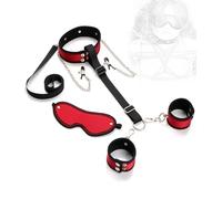 TRQOYTU Manette Di Peluche Letto Per Sesso SM Collare A Strozzo Morsetti Per Capezzoli Maschera Per Occhi Set Di Schiavitù Restrizioni Set Per Sesso Manette Manette Benda Sugli Occhi Sesso BDSM