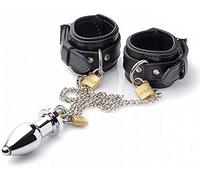 TRQOYTU Manette In Metallo Con Serratura E Plug Anale In Metallo SM Extreme Restraint Set Tortura Con Serratura Schiavo Fetish Bondage Sessuale Giocattoli Sessuali Per Uomini Donne E Coppie