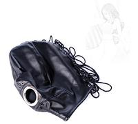 TRQOYTU Maschera Per La Testa In Pelle Bondage Con Aperture Per Bocca E Occhi Coulisse Regolabile Gioco Di Ruolo Bondage Estremo Fetish SM Giochi Costumi Erotici Regolabili Restrizioni Giocattolo