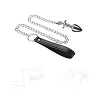 TRQOYTU Plug Anale Con Catena Di Metallo SM Slave Plug Anale In Metallo Dilatatore Anale Bondage Tortura Fetish Masturbazione Vagina Massaggio Alla Prostata Espansore Restraint Flirt BDSM Giocattolo