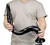 TRQOYTU Plug Anale Extra Lungo Butt Plug PVC Monster Dildo Palline Anali Espansore Dell'ano Con Ventosa Grande Prostata Massaggiatore Vaginale Masturbazione Giocattolo Sessuale Per Uomini Donne, Nero