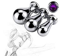 TRQOYTU Plug Anale In Metallo Butt Plug Sfere Anali In Acciaio Inossidabile Butt Plug Anal Pluck Forma Di Pera Dilatatore Dell'ano Massaggio Vaginale Masturbazione Grande/media/piccola Giocattolo