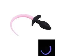 TRQOYTU Plug Anale In Silicone Con Coda Di Cane Plug Anale Luminoso Con Coda Di Cane Gioco Di Ruolo Massaggio Alla Prostata Cosplay Espansore Anale Gioco Per Animali Domestici Bondage