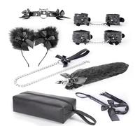 TRQOYTU Plug Anale Per Coppie Cosplay Con Coda Di Volpe Bondage Plug Anale Butt Plug Dildo Anale Set Di 8 Orecchie Di Gatto Manette SM Gioco Di Ruolo Giocattolo Anale Giocattolo Sessuale Per Uomini