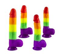 TRQOYTU Realistico Dildo Anale Arcobaleno, Dildo In Silicone Con Potente Ventosa, Giocattolo Sessuale Stimolante Per Il Punto G, Giocattolo Sessuale Adatto Per Uomini, Donne, Coppie, Principianti