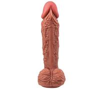 TRQOYTU Realistico Grande Fallo Dildo In Silicone Ventosa - Morbido All'esterno E Solido All'Interno Testicoli Grassocci Giocattolo Del Sesso Masturbatore Perfetto Fallo Anale Orgasmo Stick 26 Cm