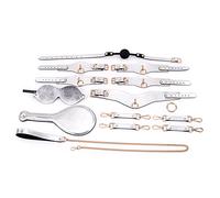 TRQOYTU Set BDSM Restrizioni E Catene, Set Bondage Da 6 Pezzi, Set Bondage Con Guinzaglio, Benda, Manette, Bavaglio, Giocattoli Sessuali Fetish SM Per Sesso Estremo Per Donne