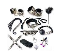 TRQOYTU Set Bondage BDSM Estremamente Sexy, Set Bondage Da 10 Pezzi, Set Bondage Con Manette E Collare, Sex Toy SM Per Principianti E Coppie