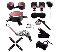 TRQOYTU Set Bondage, Set Bondage E Bondage, Set BDSM Da 10 Pezzi Con Manette, Restrizioni, Frusta, Bavaglio, Giocattoli Sessuali Fetish SM Per Sesso Estremo Per Donne