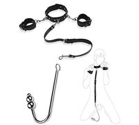 TRQOYTU Set Di Bondage BDSM Per Sesso, Set Di Ganci Anali Con Collare Per Manette, Plug Anale, Gancio Anale Regolabile, Giocattolo Sessuale Estremo, Schiavo Del Cane, Bavaglio A Palla, Set