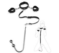 TRQOYTU Set Di Bondage BDSM Per Sesso, Set Di Ganci Anali Con Collare Per Manette, Plug Anale, Gancio Anale Regolabile, Giocattolo Sessuale Estremo, Schiavo Del Cane, Bavaglio A Palla, Set