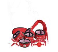 TRQOYTU Set Di Seduzione Bondage Sesso Estremo BDSM Restrizioni Set Di Sesso Collare Manette Sesso Benda Per Gli Occhi Frusta Bavaglio Bondage Confezione Da 8 Orgasmo Erotico Erotico Estremo