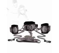 TRQOYTU SM Bondage Morsetti Per Capezzoli Regolabili Collare Collari Con Catena Per Il Seno Fetish Morsetti Per Il Seno Regolabili Clip Per Clitoride BDSM Bondage Set Gioco Per Capezzoli Cosplay