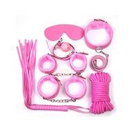 TRQOYTU SM Bondage Set Da 7 Pezzi Con Collare E Manette Giocattoli Sessuali Regolabili Per Adulti Set Da Gioco Bondage In Corda Di Peluche In Pelle Sexy Per Adulti Giochi Bondage BDSM