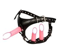 TRQOYTU Strap-On 3 Vibratori Realistici In Silicone Vagina E Doppia Penetrazione Lesbiche 3 Colori Sex Toy Strap-on Regolabile Fallo Rimovibile E Pantaloni Bondage Con Dildo Portatile