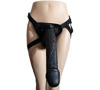 TRQOYTU Străp Ôn Fallo Incrociato Fallo Gigante Materiale PVC Cintura Regolabile Cintura Che Si Masturba Partner Maschili E Femminili In Particolare Lesbiche Nero