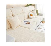 TRQQWEQQ Copridivano Altamente Elasticizzato Copridivano Futon Jacquard Tinta Unita Copri-soffione Anti Scivolamento per Superfici Lisce per Soggiorno Animali(Creamy White,Backrest (M))