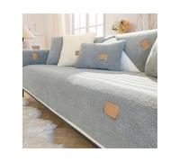 TRQQWEQQ Copridivano in lana di agnello, super morbido e caldo, in peluche, per divano componibile, peloso, antiscivolo, per mobili, letto, divano (grigio chiaro, 90 x 160 cm)