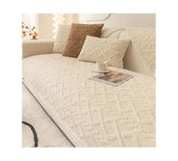TRQQWEQQ Copridivano in Peluche Coperta Copridivano Antiscivolo Copri-Divano Resistente Ai Graffi per Animali Domestici per Soggiorno(Beige,110 * 210CM)
