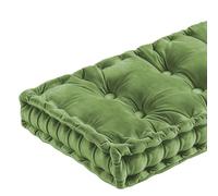 TRQQWEQQ Cuscini per panca da interni, in velluto, trapuntato, per dondolo da portico, con manico e cinghie, spessore 7,6 cm, per cucina, sala da pranzo, finestra di pianoforte (16 verde, 30,5 x 228,6