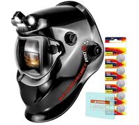 TRQWH Casco da Saldatore con Luce Casco da Saldatura Auto-Oscurante a Colore Vero per Uomini Casco da Saldatura a Energia Solare con 2 Sensori ad Arco Visiera Ampia 4/9-13 per TIG MIG ARC Maschera da