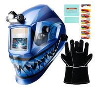 TRQWH Casco da saldatura ad energia solare con cappuccio leggero per saldatura con grande visualizzazione True Color 1/1/1/2 chiarezza ottica superiore, maschera professionale per saldatura con taglio