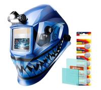 TRQWH Casco da saldatura con luce True Color Auto Oscuramento Caschi per saldatura da uomo Cappa per saldatura ad energia solare con 2 sensori ad arco Wide Shade 4/9-13 per maschera TIG MIG ARC Cool