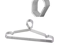 Trrcylp Confezione da 10 grucce da 41,9 cm, 4 mm, in acciaio inox, sottili, resistenti, antivento, con chiusura a gancio, in metallo, salvaspazio, per vestiti e hotel, colore argento