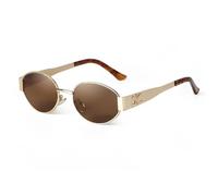 TRRDB 2024 Occhiali da Sole per Donna Retro Metallo Ovale Uomo Punk Rotondo Occhiali da Sole Femminili UV400, C7, 151 x 140 x 40 mm