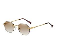 TRRDB 2024 Occhiali da sole senza montatura per uomo e donna Occhiali da sole classici retrò in metallo, Tè Oro, 145*141*43mm