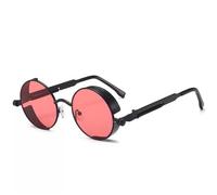 TRRDB Occhiali da sole classici Steampunk 2024 Uomini e Donne Retrò Rotondi Occhiali da sole in Metallo Occhiali da sole Moda UV400, C9, 143*137*49mm