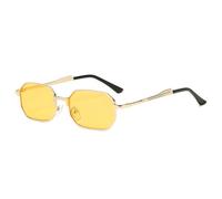 TRRDB Occhiali da sole da uomo Moda Rettangolo Donne Metallo Occhiali da Sole 2024 Occhiali Classici UV400, C3, 143*143*37mm