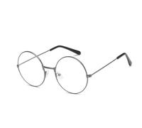 TRRDB Occhiali da sole rotondi piccoli e retrò in metallo nero per le donne, alla moda, 06, 135*135*50mm