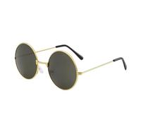TRRDB Occhiali da sole rotondi piccoli retrò in metallo nero occhiali da sole per le donne sfumature di moda, 07, 135*135*50mm