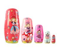 Trrymbbe Bambole russe, 5 pezzi/set di bambole nidificate per bambini in legno Matryoshka russo impilamento di giocattoli per decorazioni per uffici domestici per bambini Regali di Natale Nesting