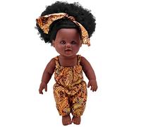 Trrymbbe Black Girl Doll African American Baby Play Dolls da 12 Pollici Curly Hair Brown for Kids Birthday Giule Doll