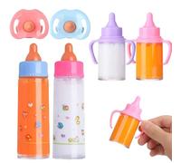 Trrymbbe Bottiglie di Bambole per Bambini con ciucci 6pcs/Set Bottiglie per Bambini simulate per Bambole con Latte scomparire o Succo di Gioco Accessori per da Gioco, Regalo per, Stile 2