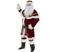 Trrymbbe Costume di Babbo Natale per adulti 8 pezzi/set di velluto santa abito da uomo abito natalizio per festa natalizio cosplay 3xl Claus costume