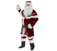 Trrymbbe Costume di Babbo Natale per adulti 8 pezzi/set di velluto santa abito da uomo outfit natalizio per feste natalizie cosplay 2xl Claus costume