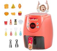 Trrymbbe Friggitore per Giocattolo con Accessori da 15 Pezzi Cookies Giocattolo per la Musica con Musica e luci Che cambiano Cucina per cibi per 3+ Cucina per Bambini in Stile 2toy Air Fryer