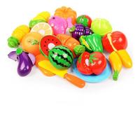 Trrymbbe Giochi per Il Taglio del Cibo per Bambini Giocano Alimenti da 18 Pezzi/Set Giocattolo bpa Frutta Gratuita Verdura Giocattolo Accessori da Cucina per Ragazze Regalo