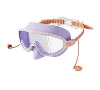Trrymbbe Kids Goggles with Nose Cover, Anti-Fog Clear Adjustable Toddler Swim Goggles with Ear Plugs, No Leak Wide View Soft Clip on Swim Mask for Kids Youth 3-15, Purple