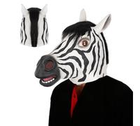 Trrymbbe Maschera da Zebra Maschera di Animale a Testa Intera Divertente e realistica per Feste in