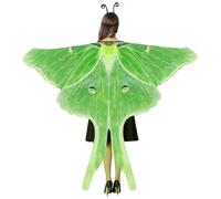 Trrymbbe Moth Costume, Chiffon Halloween Adult Butterfly Costume, Moth Cape Shawl with Headband for Halloween Party, 70.9x57.1inButterfly for Women